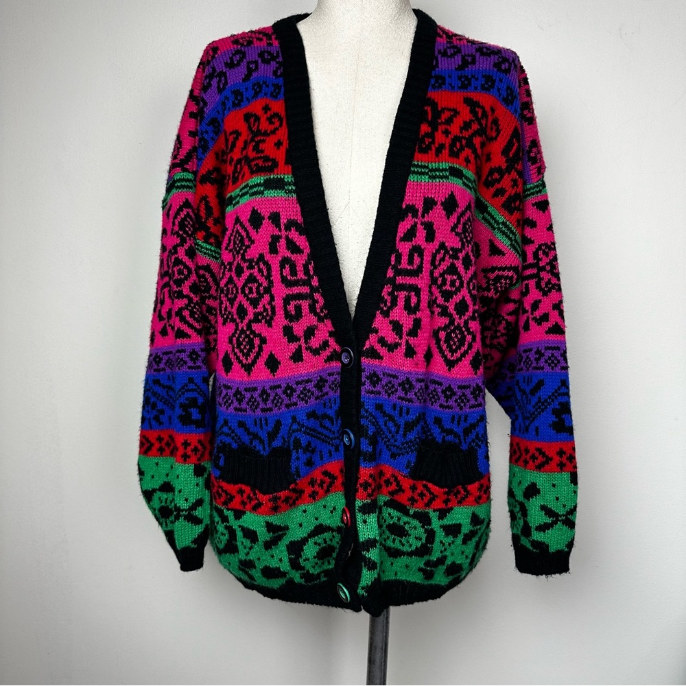 Vintage 90s Colorblock Cardigan